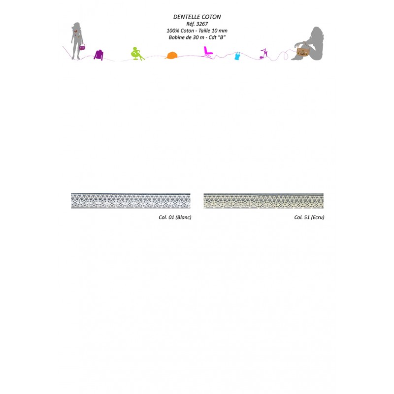 Stephanoise S3267 - DENTELLE COTON 10MM