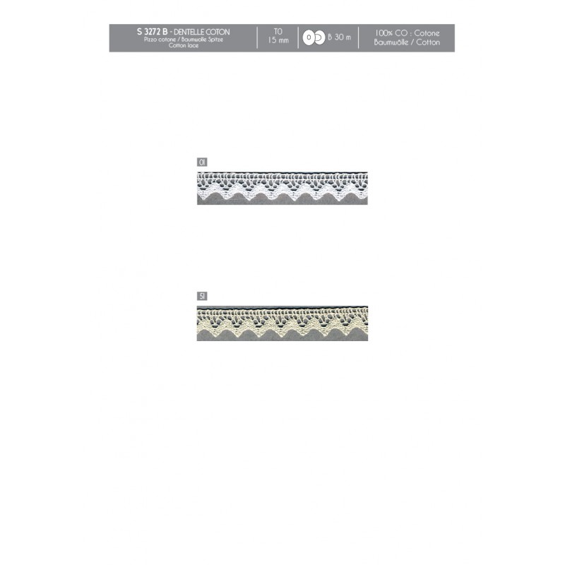 Stephanoise S3272 - DENTELLE COTON 15MM