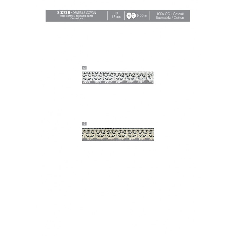 Stephanoise S3273 - DENTELLE COTON 13MM