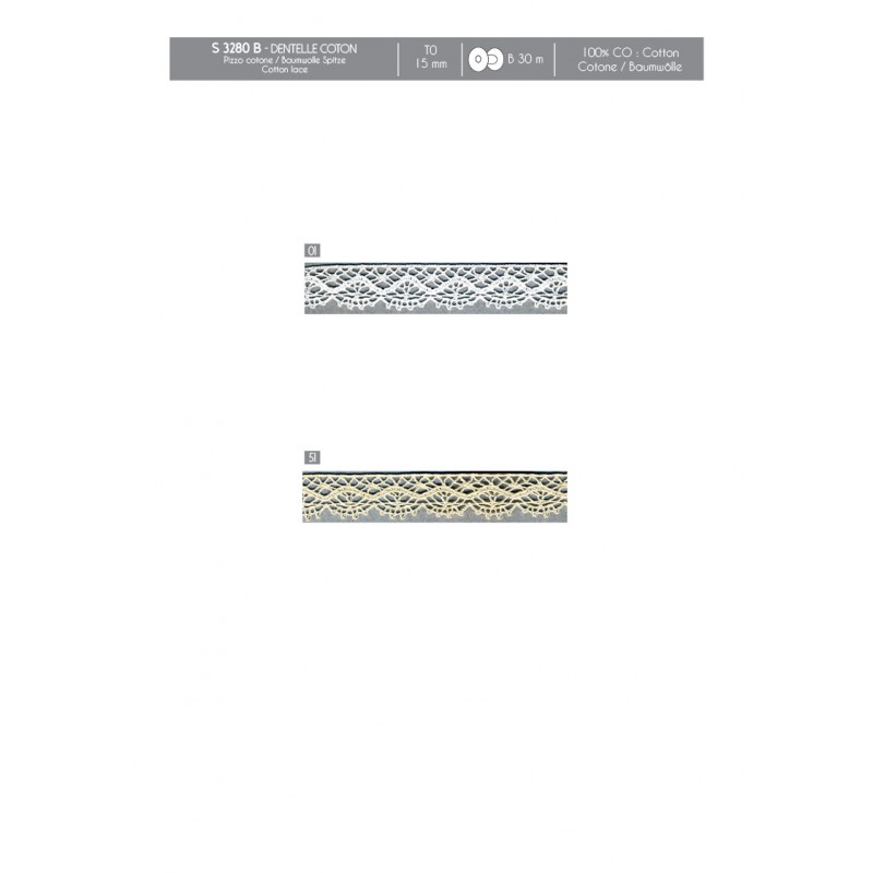 Stephanoise S3280 - DENTELLE COTON 15MM
