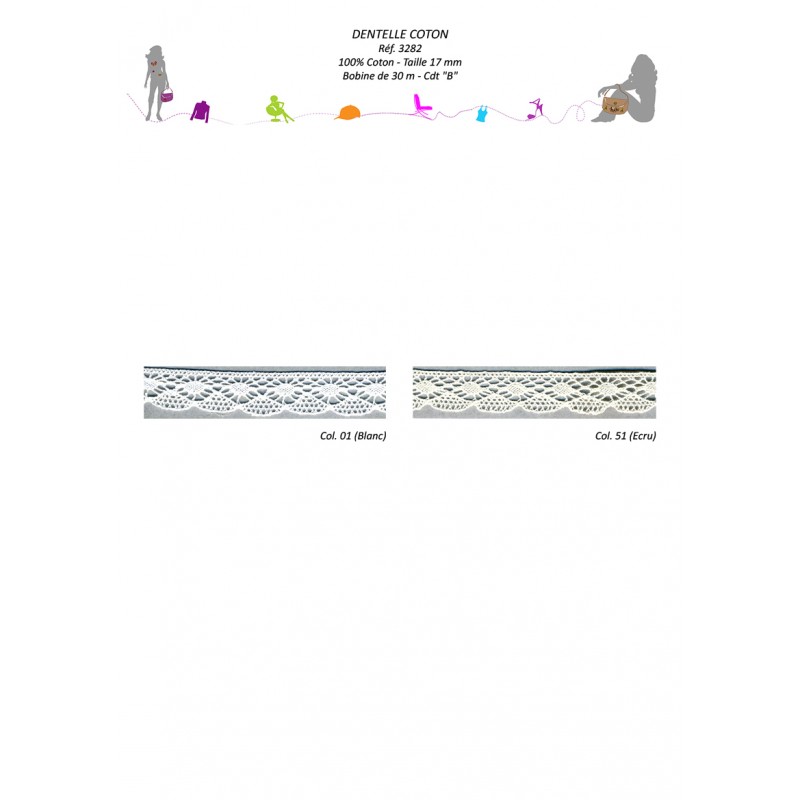 Stephanoise S3282 - DENTELLE COTON 17MM