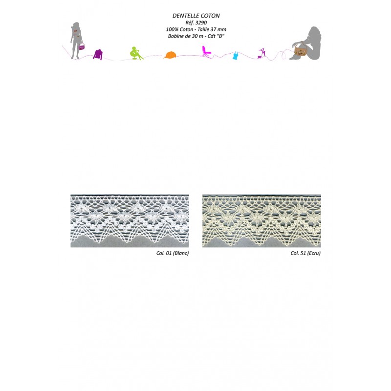 Stephanoise S3290 - DENTELLE COTON 37MM