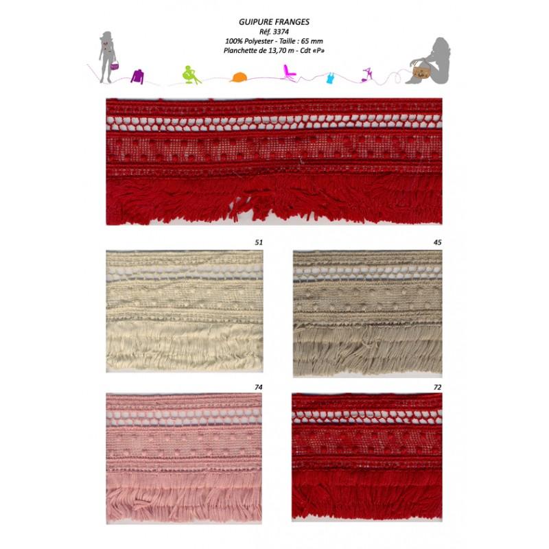 Stephanoise S3374 - GUIPURE FRANGES 65 MM