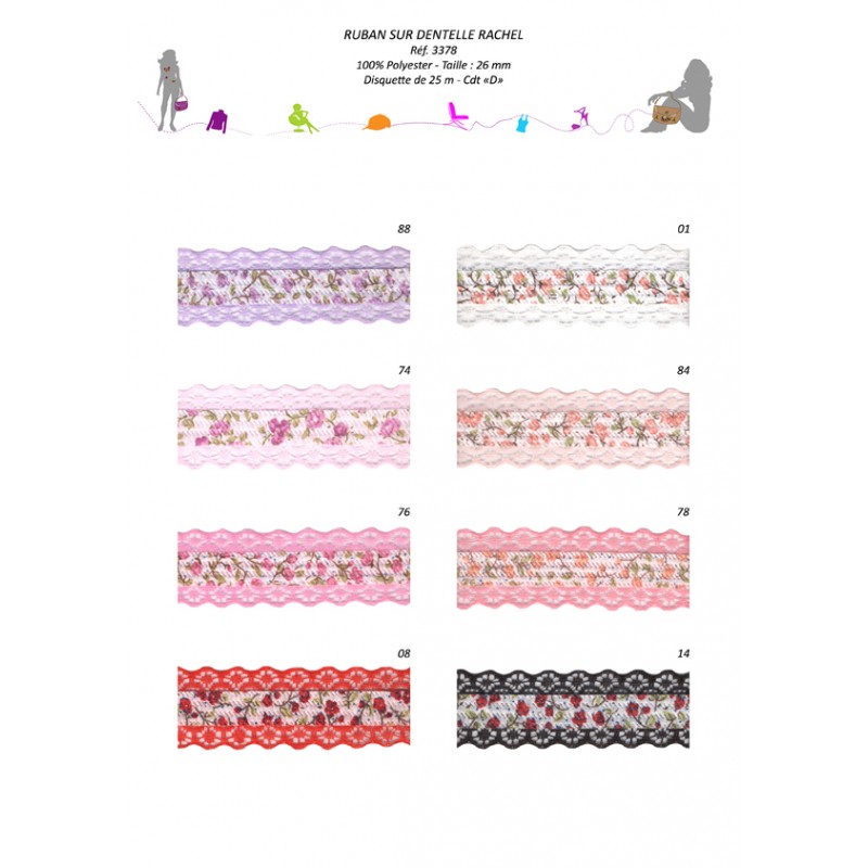 Stephanoise S3378 - RUBAN S/DENTELLE RACHEL