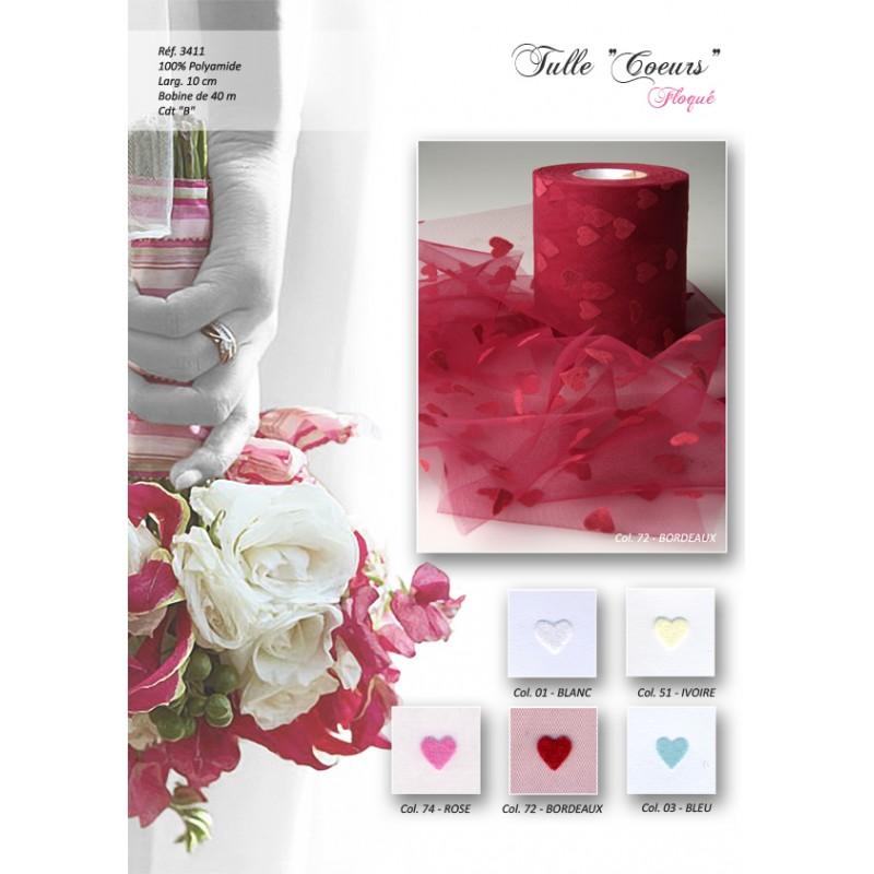 Stephanoise S3411 - TULLE COEURS 10CM - 40M