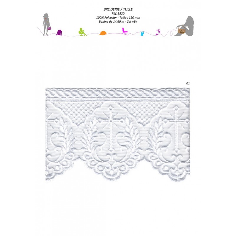 Stephanoise S3520 - BRODERIE S/TULLE 120MM