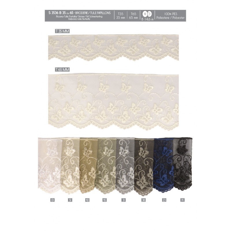 Stephanoise S3536 - BRODERIE/TULLE PAPILLONS