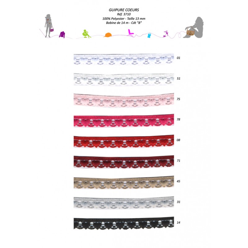 Stephanoise S3710 - GUIPURE COEURS 13MM
