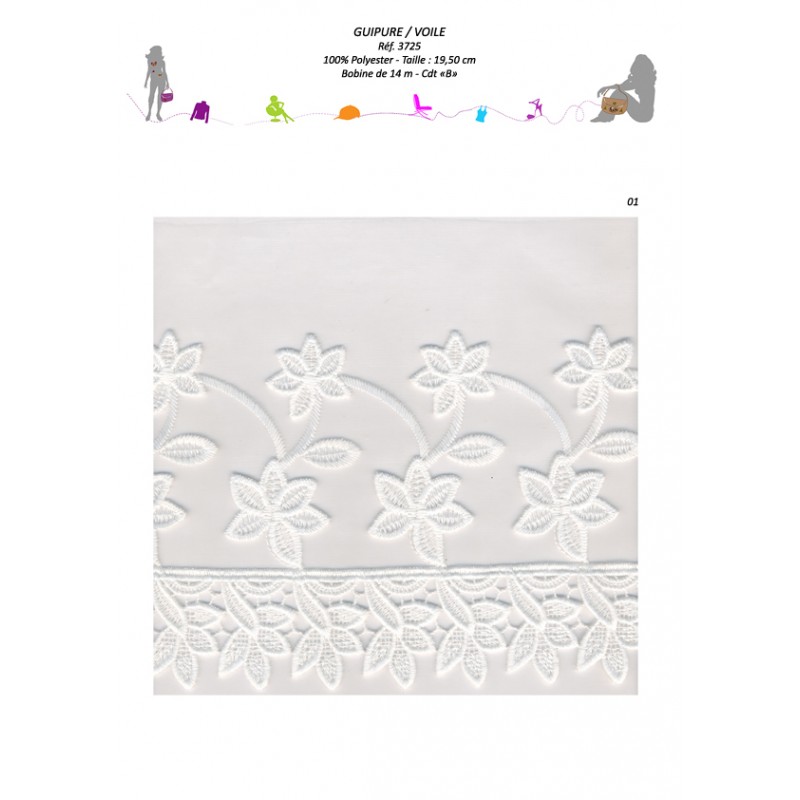 Stephanoise S3725 - GUIPURE/VOILE 19 50 CM
