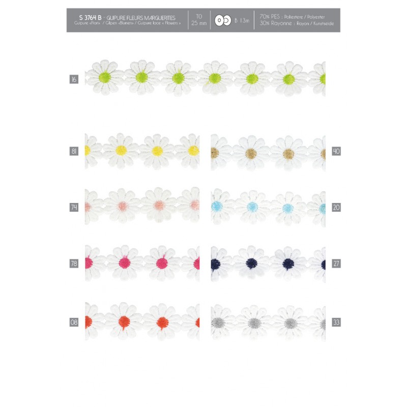 Stephanoise S3764 - GUIPURE"FLEURS" 25MM