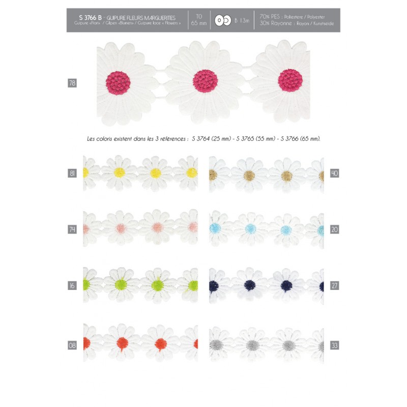 Stephanoise S3766 - GUIPURE"FLEURS" 65MM