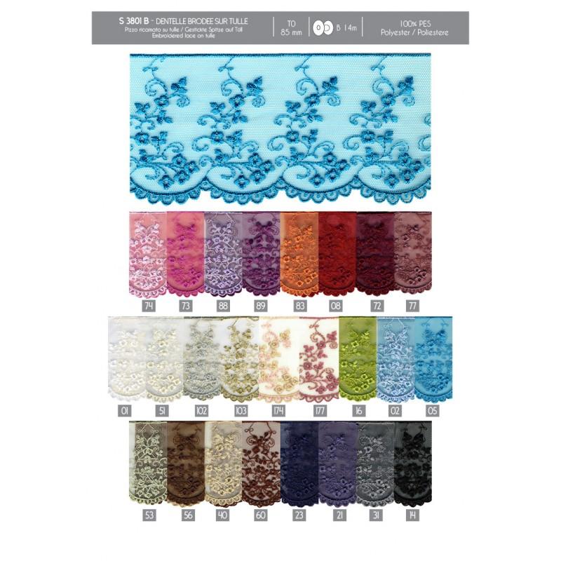 Stephanoise S3801 - DENTELLE BRODEE SUR TULLE