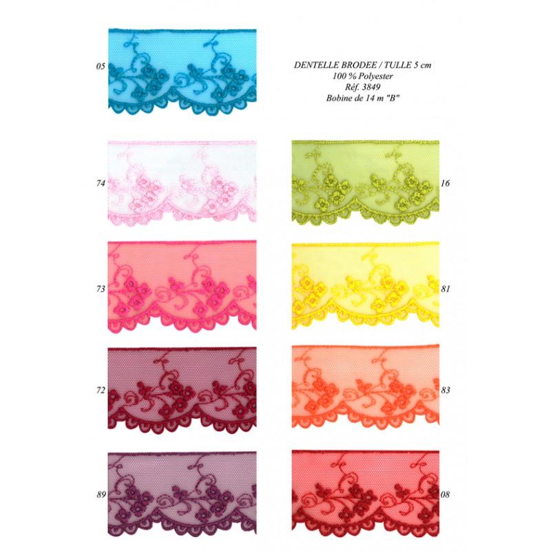 Stephanoise S3849 - DENTELLE BRODEE/TULLE 5CM