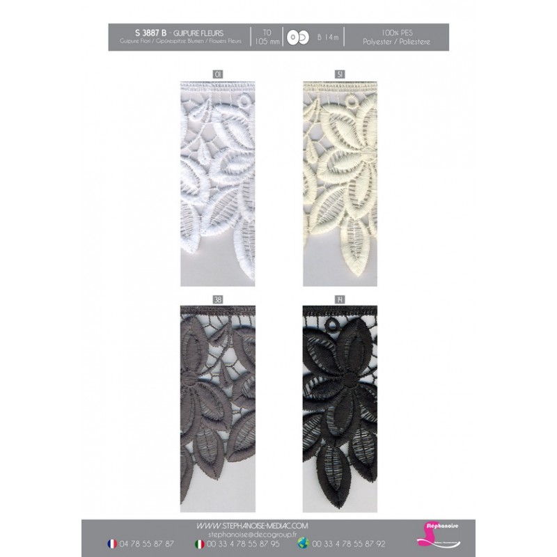 Stephanoise S3887 - GUIPURE FLEURS 105MM