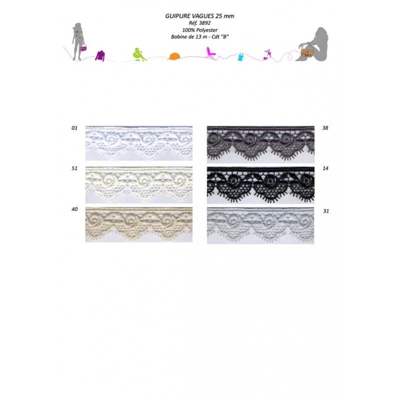 Stephanoise S3892 - GUIPURE VAGUES 25MM
