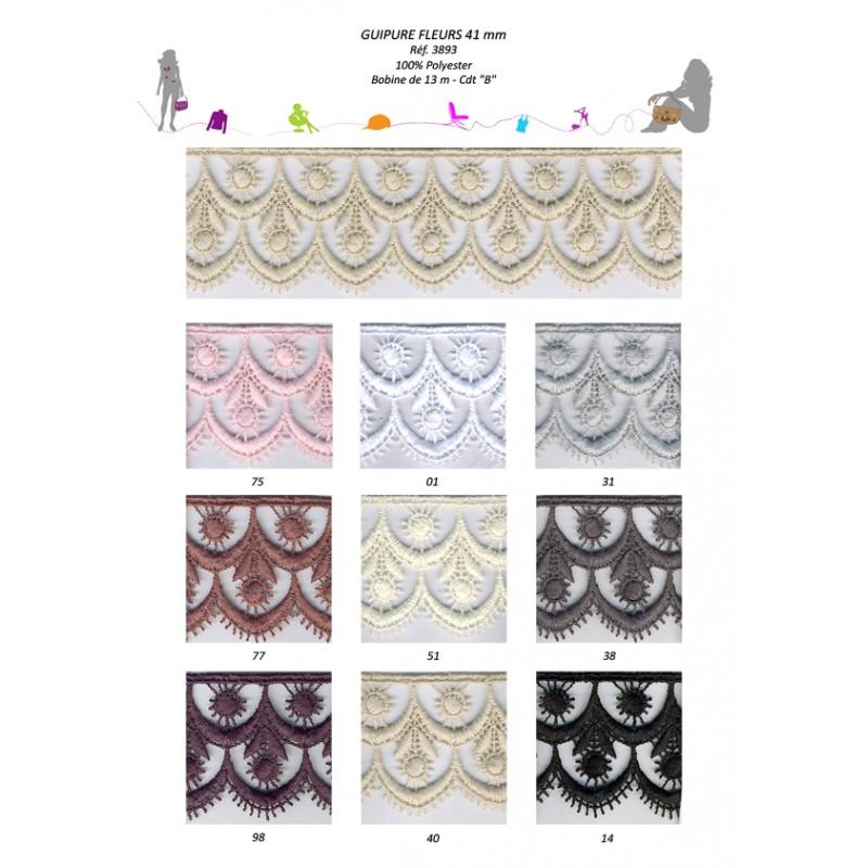 Stephanoise S3893 - GUIPURE FLEURS 41MM