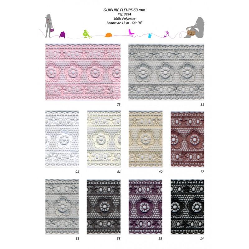 Stephanoise S3894 - GUIPURE FLEURS 63MM