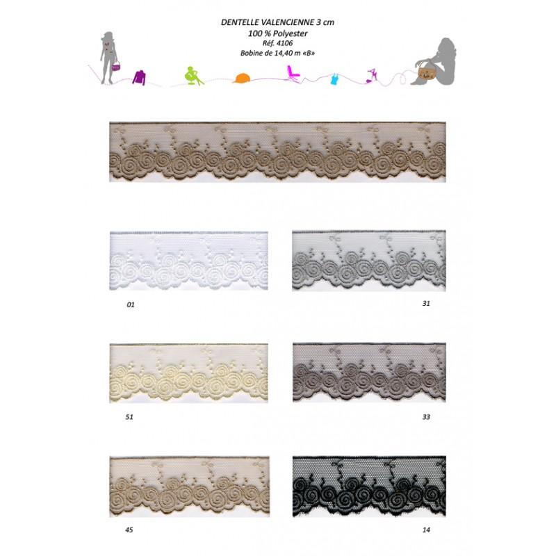 Stephanoise S4106 - DENTELLE VALENCIENNE 3CM