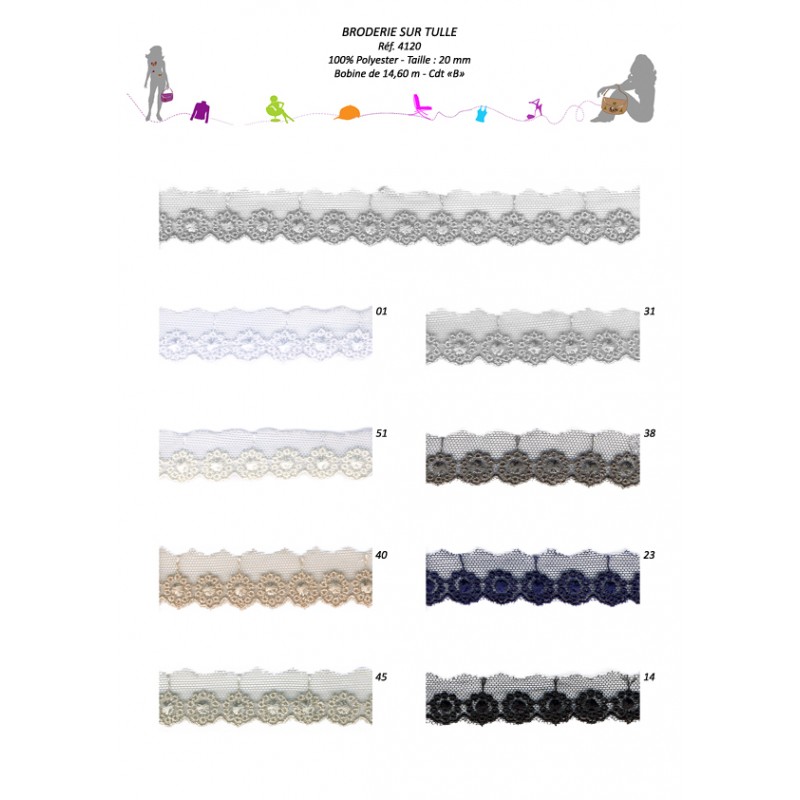 Stephanoise S4120 - BRODERIE/TULLE 20 MM