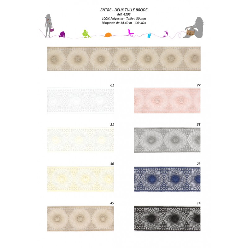 Stephanoise S4203 - ENTRE-DEUX TULLE BRODE