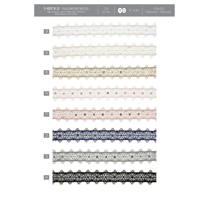 Stephanoise S4207 - TULLE BRODÉ CERCLES