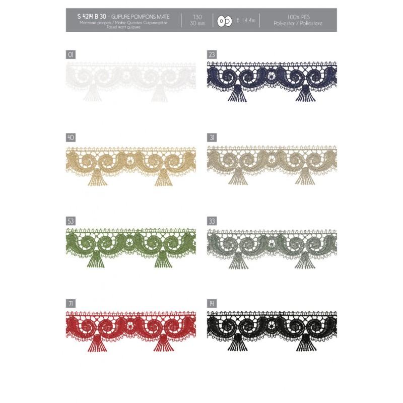 Stephanoise S4214 - GUIPURE POMPONS MATE