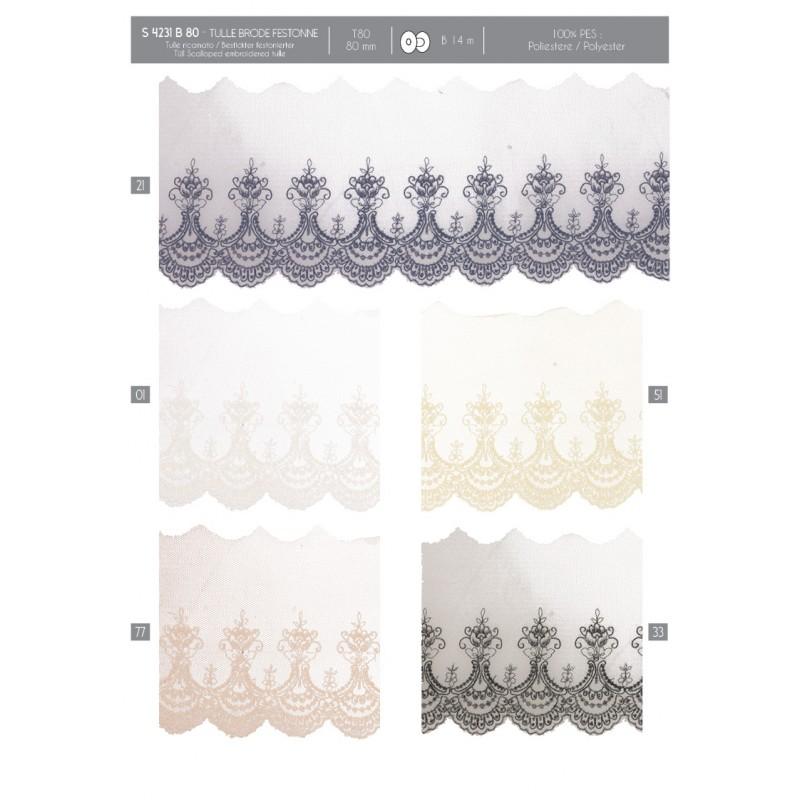 Stephanoise S4231 - TULLE BRODE FESTONNE
