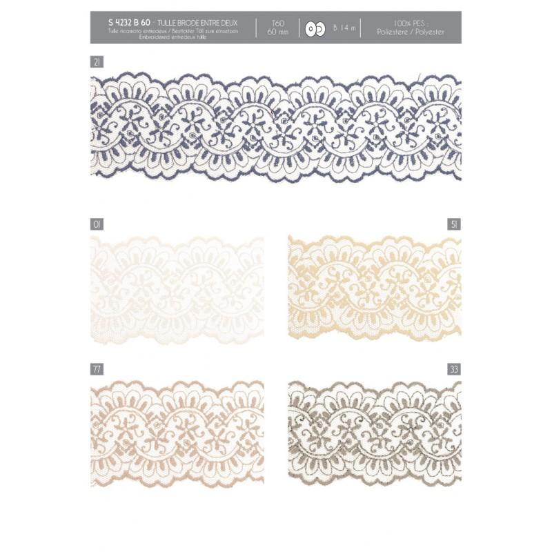 Stephanoise S4232 - TULLE BRODE ENTRE DEUX