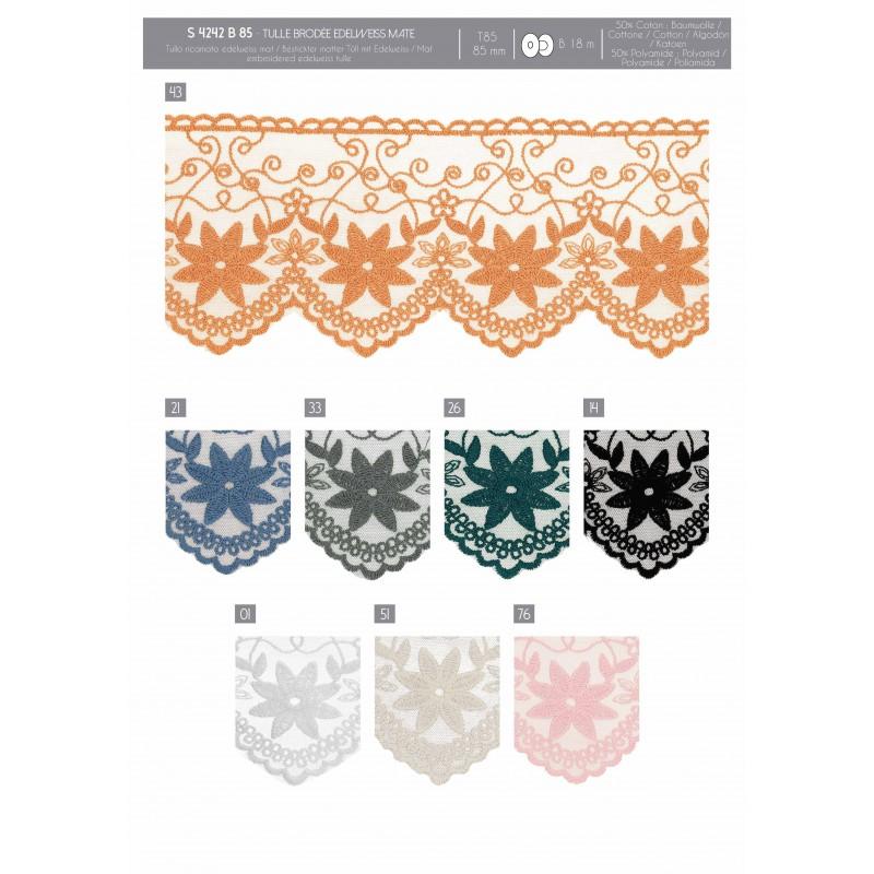 Stephanoise S4242 - TULLE BRODE EDELWEISS MAT