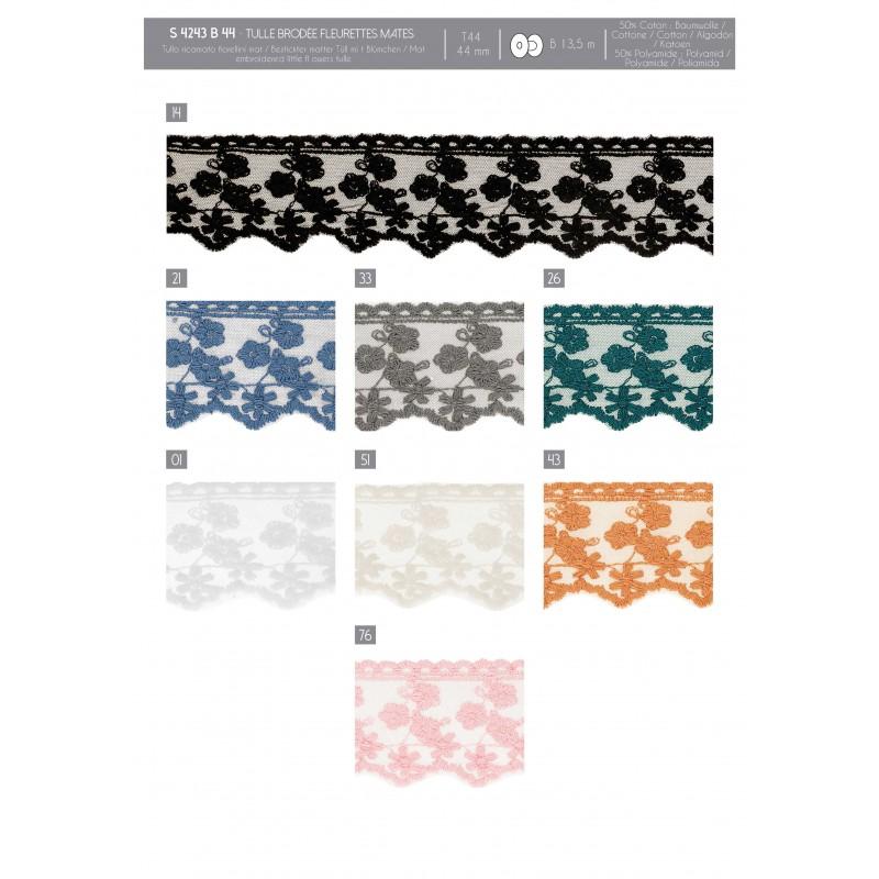 Stephanoise S4243 - TULLE BRODE FLEURETTES MAT