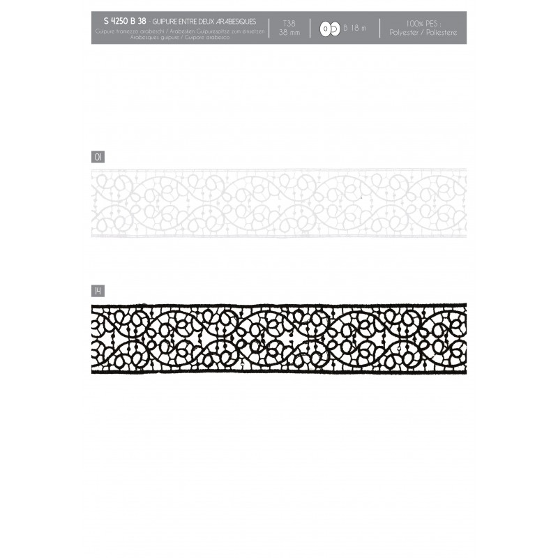 Stephanoise S4250 - GUIPURE ENTRE DEUX ARABESQUES
