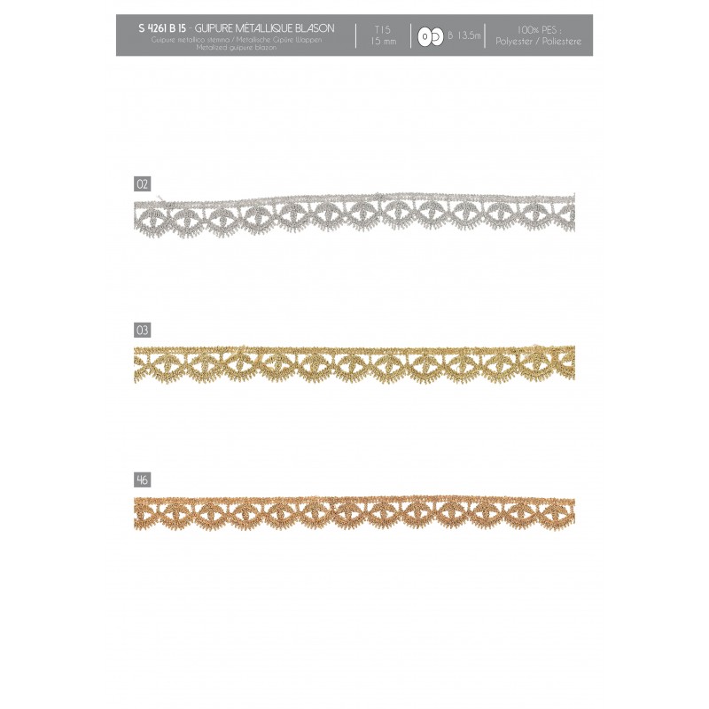 Stephanoise S4261 - GUIPURE METALLIQUE BLASON