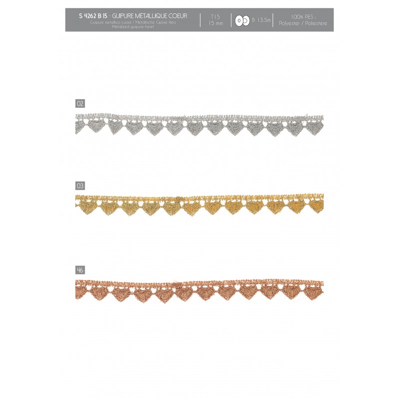 Stephanoise S4262 - GUIPURE METALLIQUE COEUR