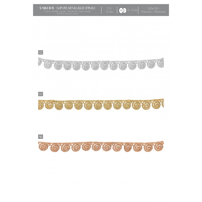 Stephanoise S4263 - GUIPURE METALLIQUE SPIRALE