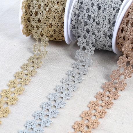 stephanoise S4264 - GUIPURE METALLIQUE FLEURS