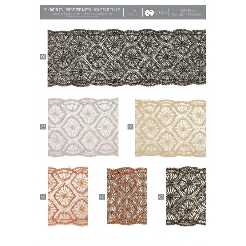 Stephanoise S4267 - BRODERIE MÉTALLIQUE SUR TULLE