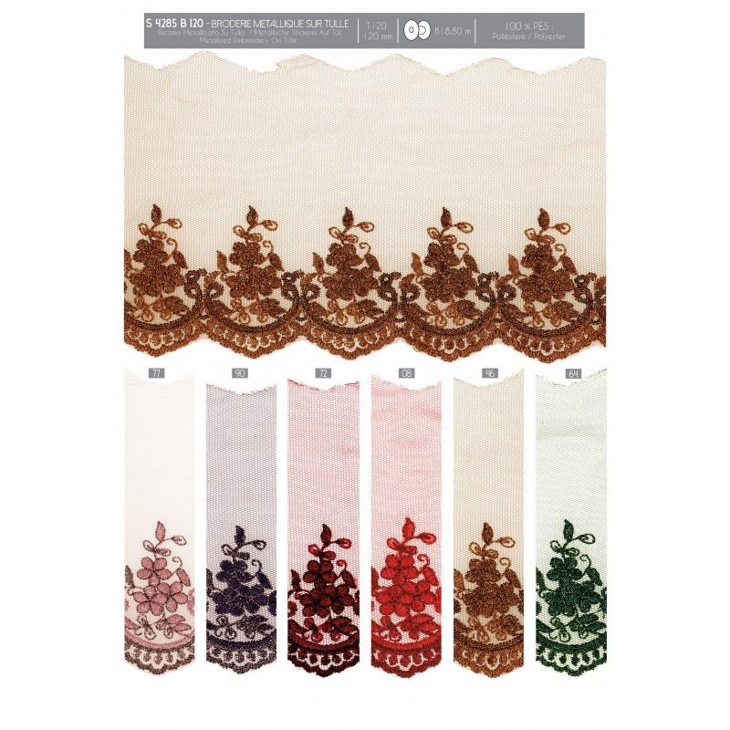 Stephanoise S4285 - BRODERIE METALLIQUE SUR TULLE