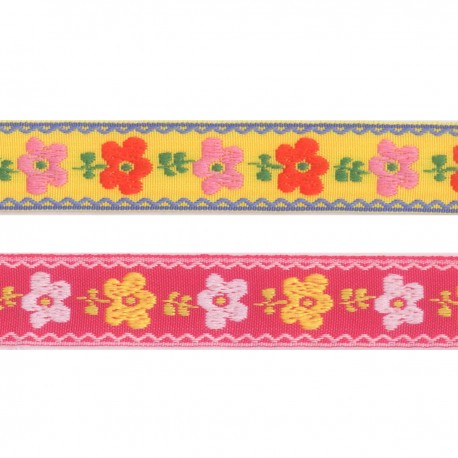 stephanoise S4670 - JACQUARD FLEURS 15MM