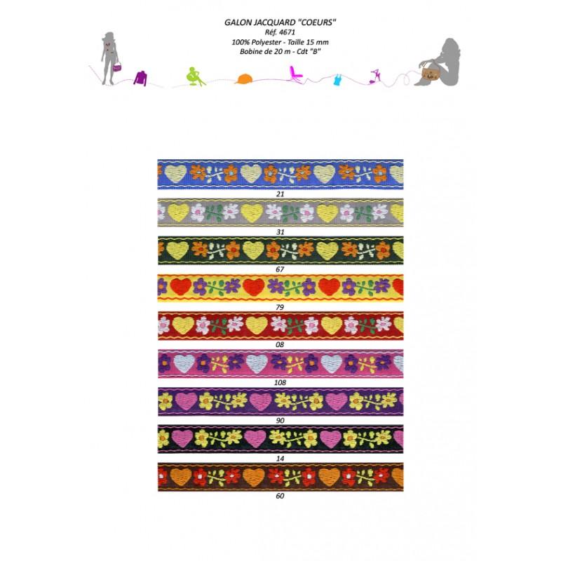 Stephanoise S4671 - JACQUARD COEURS 15MM