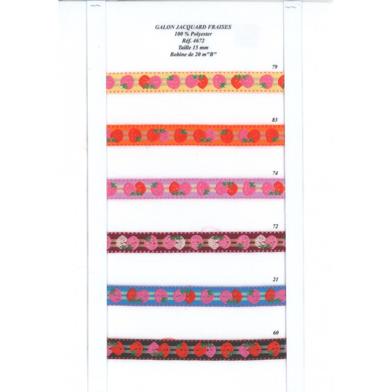 Stephanoise S4672 - JACQUARD FRAISES 15MM