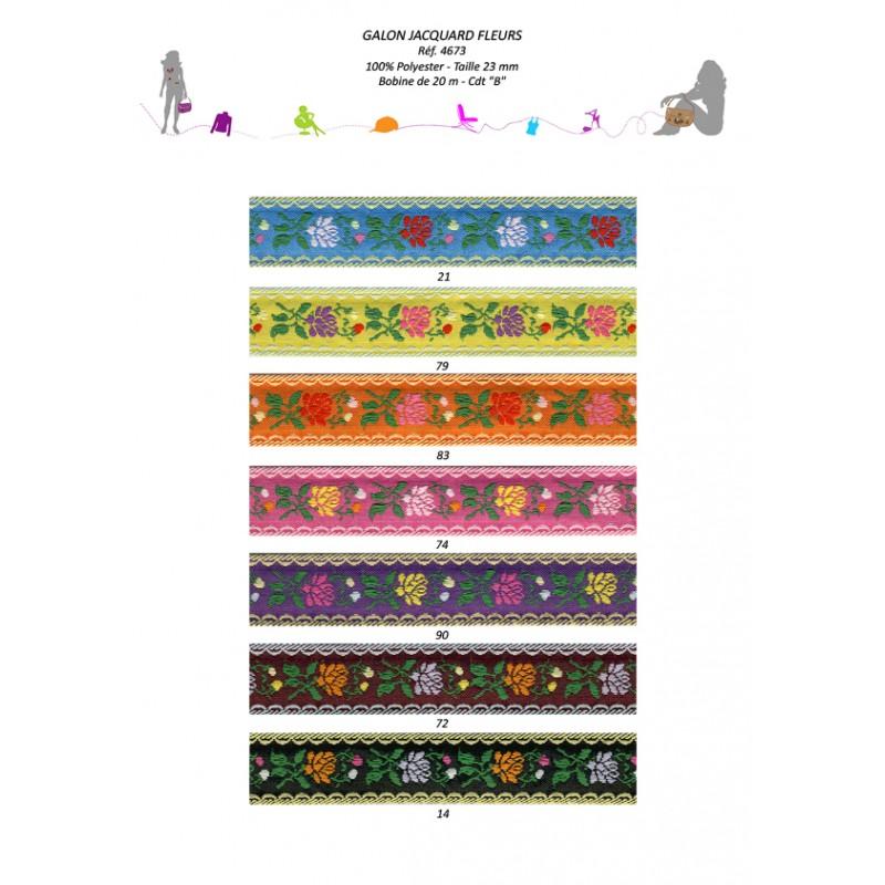 Stephanoise S4673 - JACQUARD FLEURS 23MM