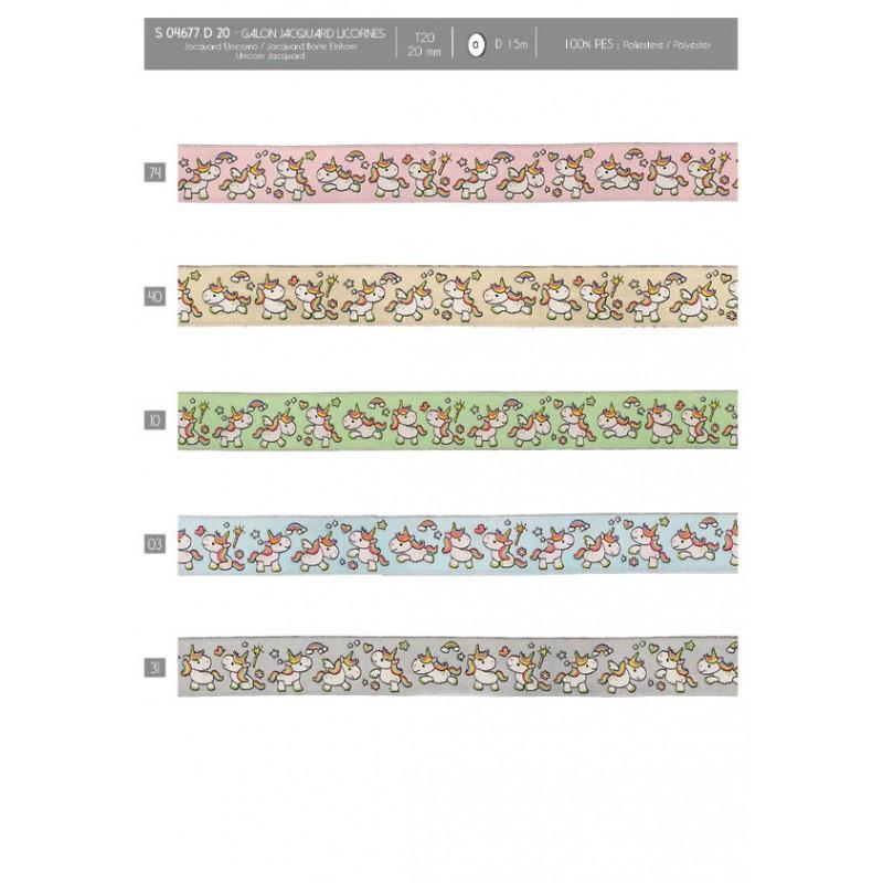 Stephanoise S4677 - GALON JACQUARD LICORNES