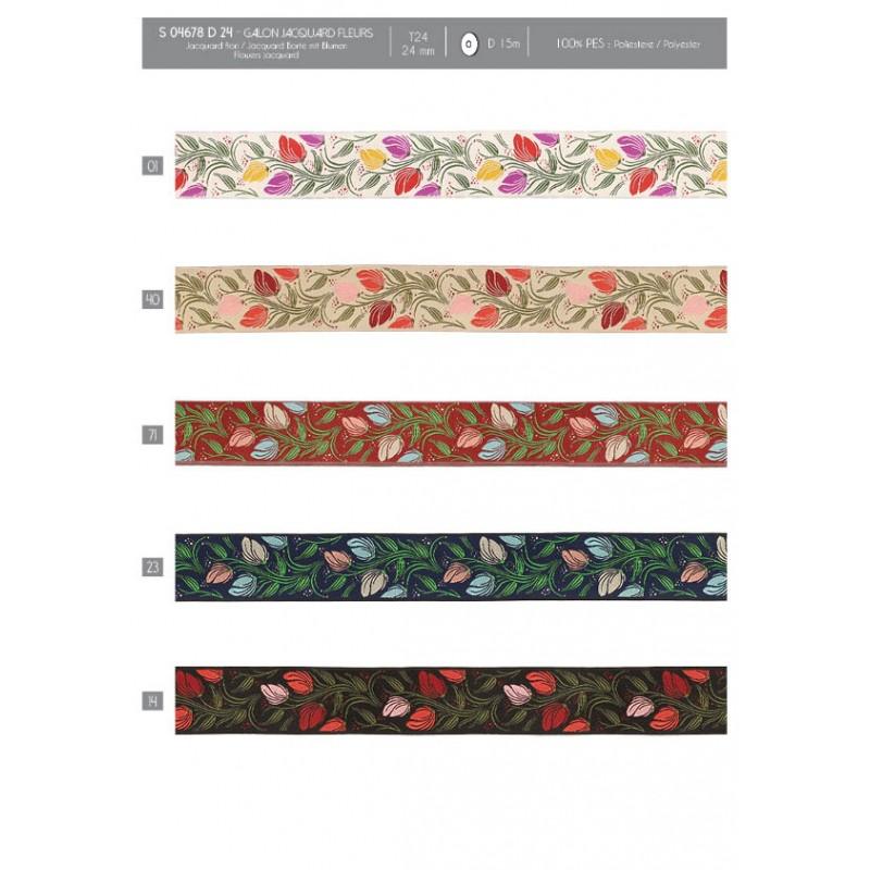 Stephanoise S4678 - GALON JACQUARD FLEURS
