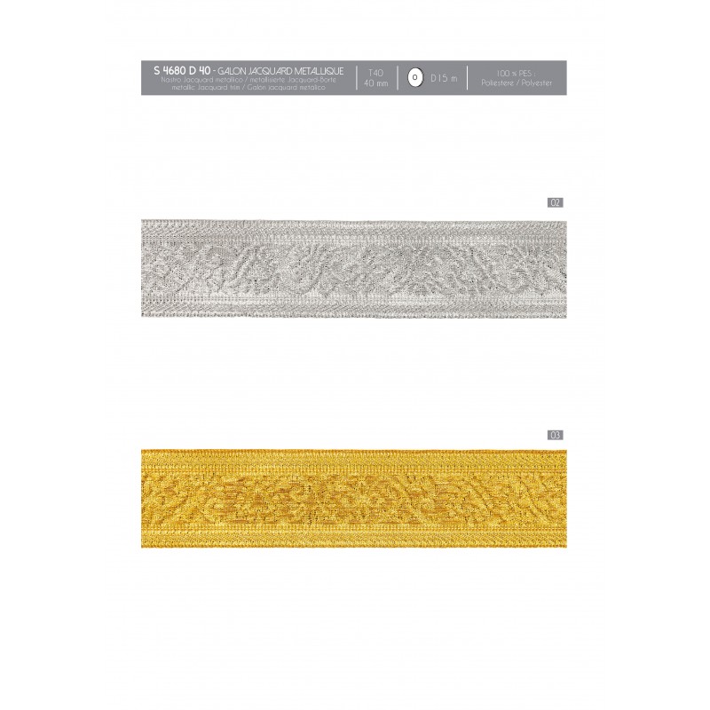 Stephanoise S4680 - GALON JACQUARD METALLIQUE