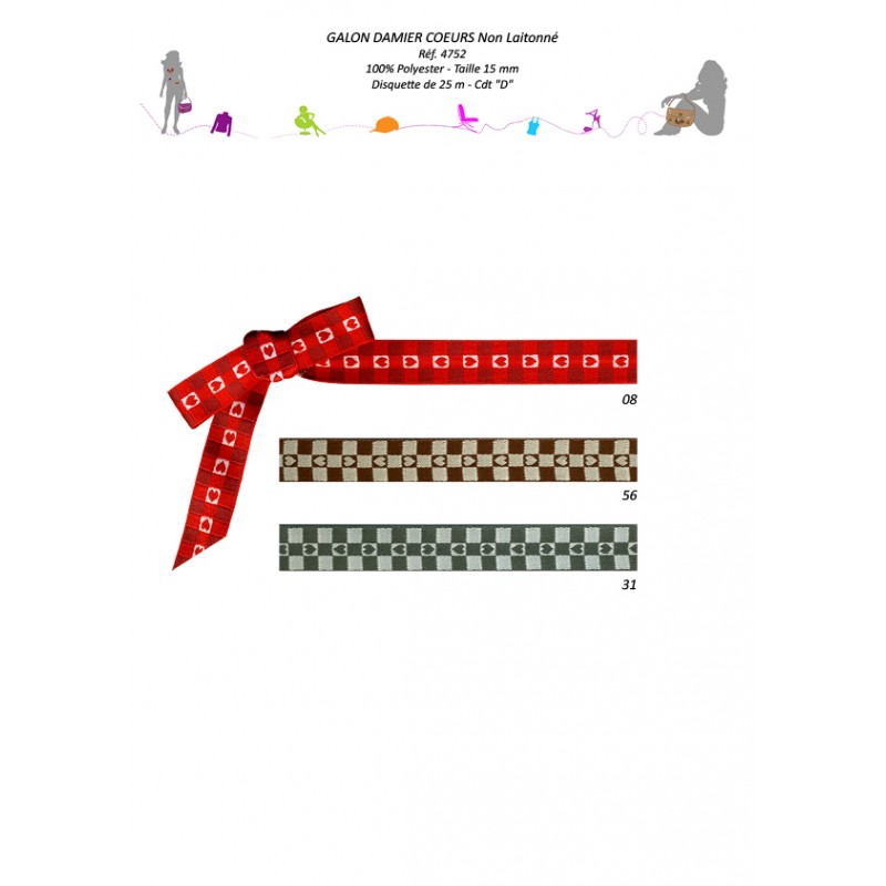 Stephanoise S4752 - GALON DAMIER COEURS