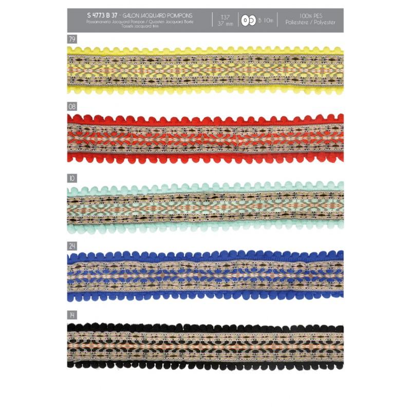 Stephanoise S4773 - GALON JACQUARD POMPONS