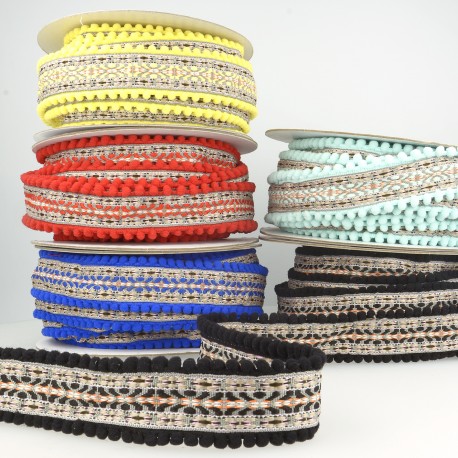 stephanoise S4773 - GALON JACQUARD POMPONS