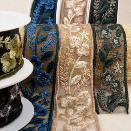 stephanoise S4779 - GALON FLEURS BRODÉES