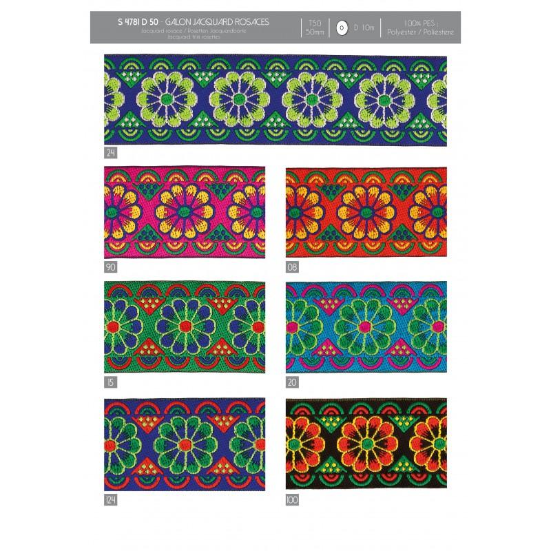 Stephanoise S4781 - GALON JACQUARD ROSACES