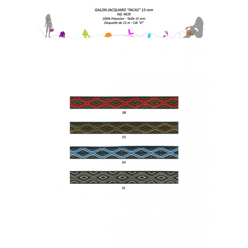 Stephanoise S4828 - GALON JACQUARD "INCAS"